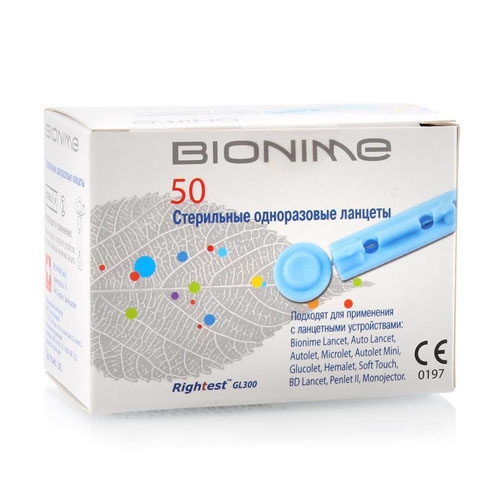 Ланцеты Rightest Gl300 стерил. однор. р-р 30G 50 шт. Производитель: Тайвань Bionime Corporation